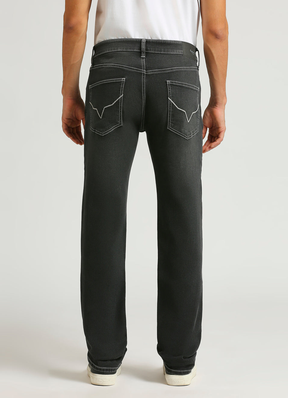 Holborne Black Mid Rise Straight Fit Jeans