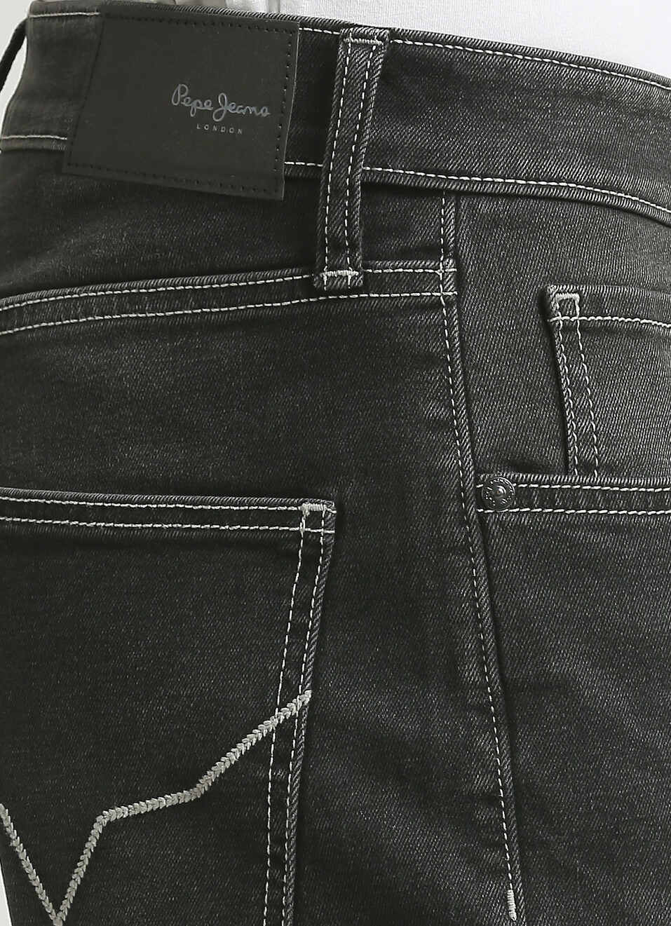 Holborne Black Mid Rise Straight Fit Jeans